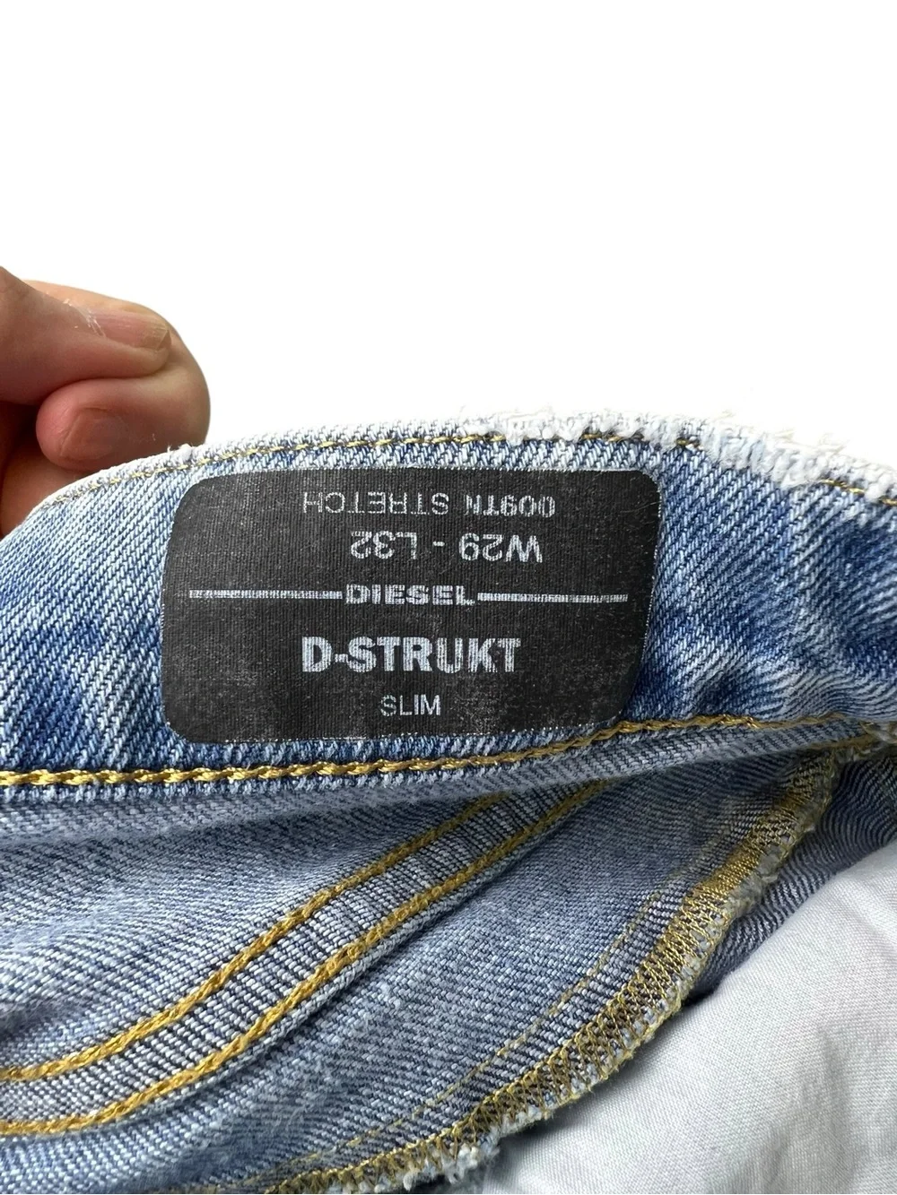 Diesel D-Strukt Slim Fit 29X32 Men’s Light Wash Blue  Jeans